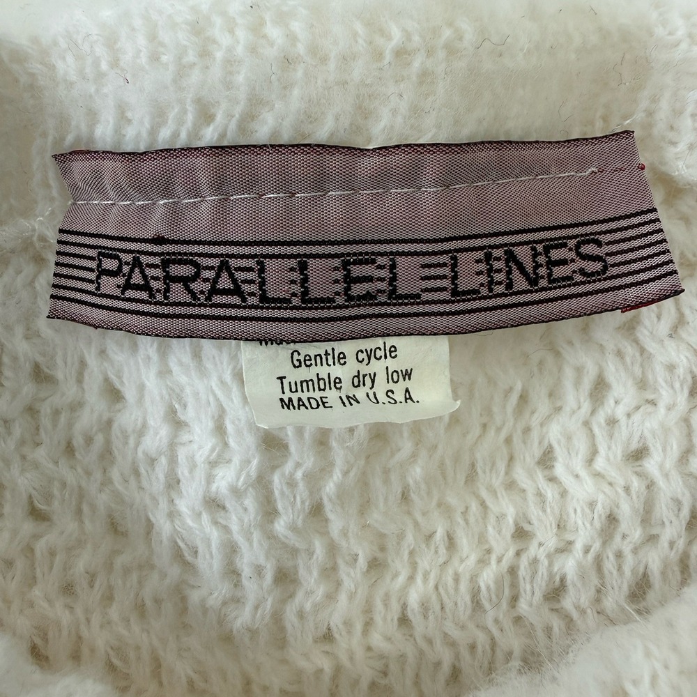 Vintage Parallel Lines‎ Sweater Pastel Stripe Soft Girl Knit Cropped Women's M - Picture 10 of 11